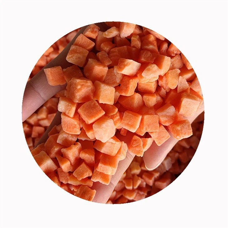Frozen carrot cuts for soups stir-fries and prepared meals